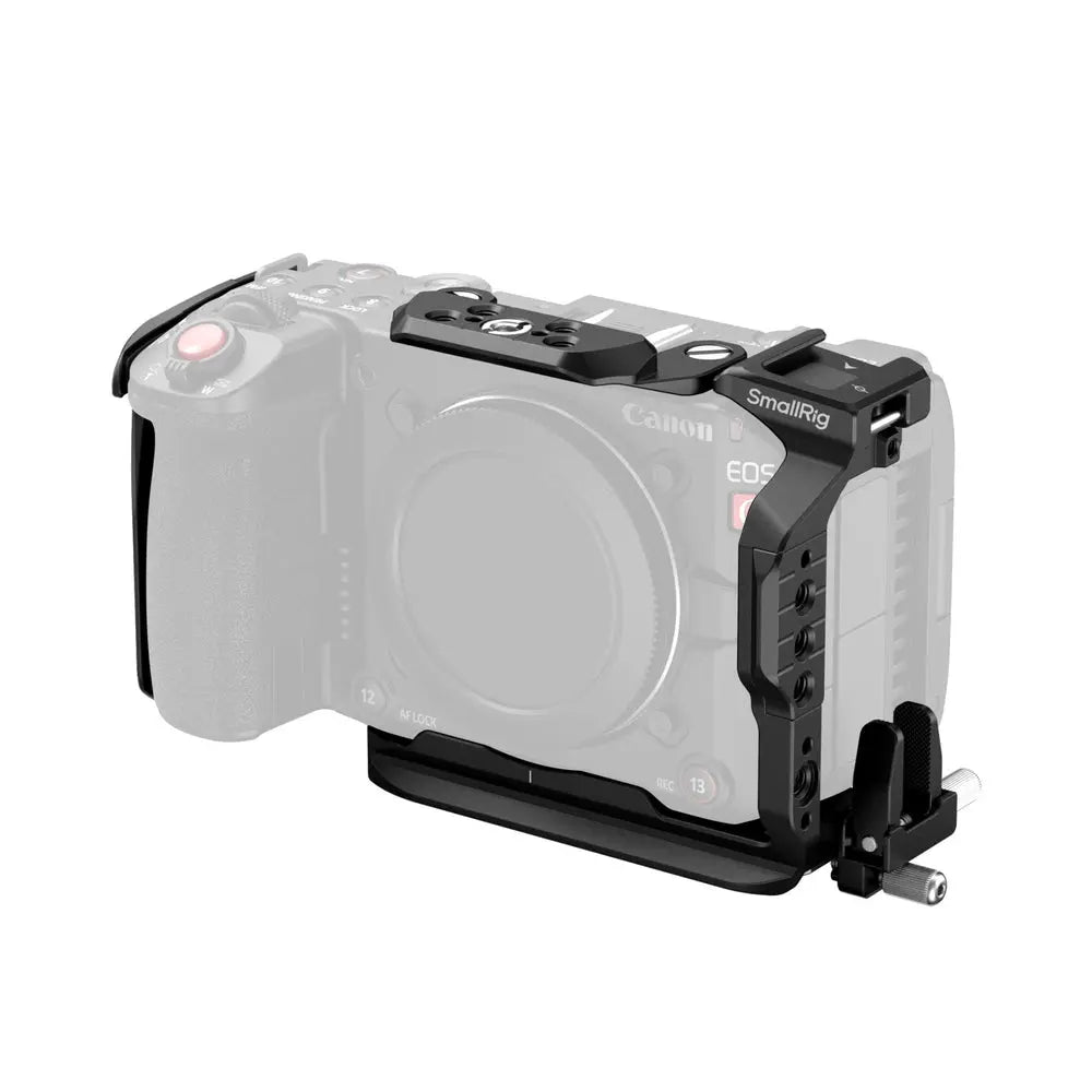 SmallRig 5656 camera cage installed on Canon EOS C50, high-resolution front perspective