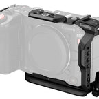 SmallRig 5656 protective camera cage for Canon EOS C50, close-up showing the cable clamp and mounting holes