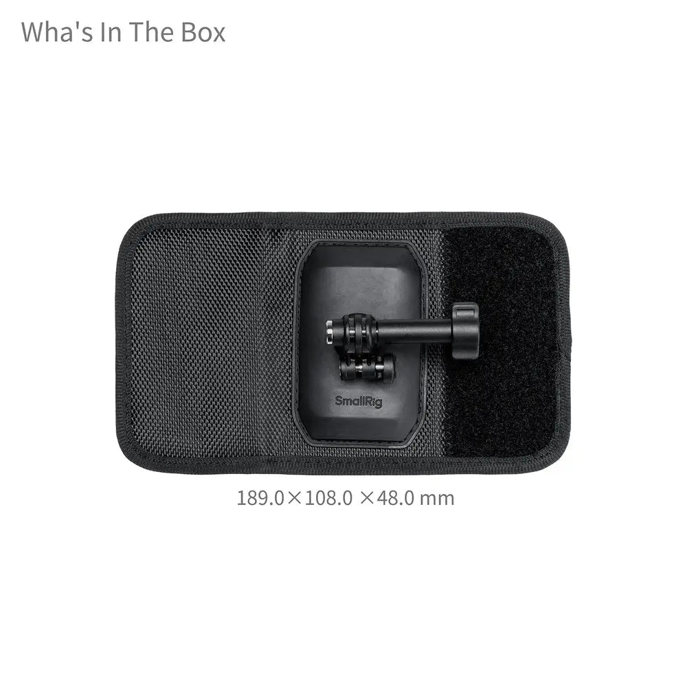 SmallRig 6051 DJI Osmo Pocket backpack strap mount, alternate manufacturer photo showing hook-and-loop mounting assembly