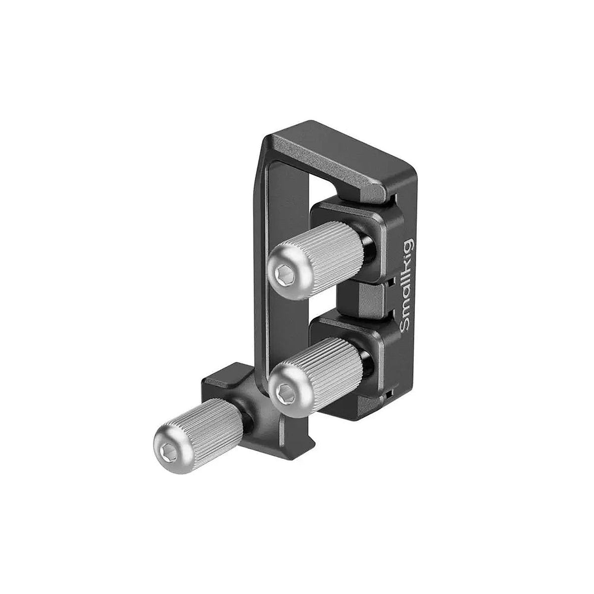 SmallRig 6062 dual USB-C cable clamp for Sony Alpha 7 V, angled isolated view with thumbscrews