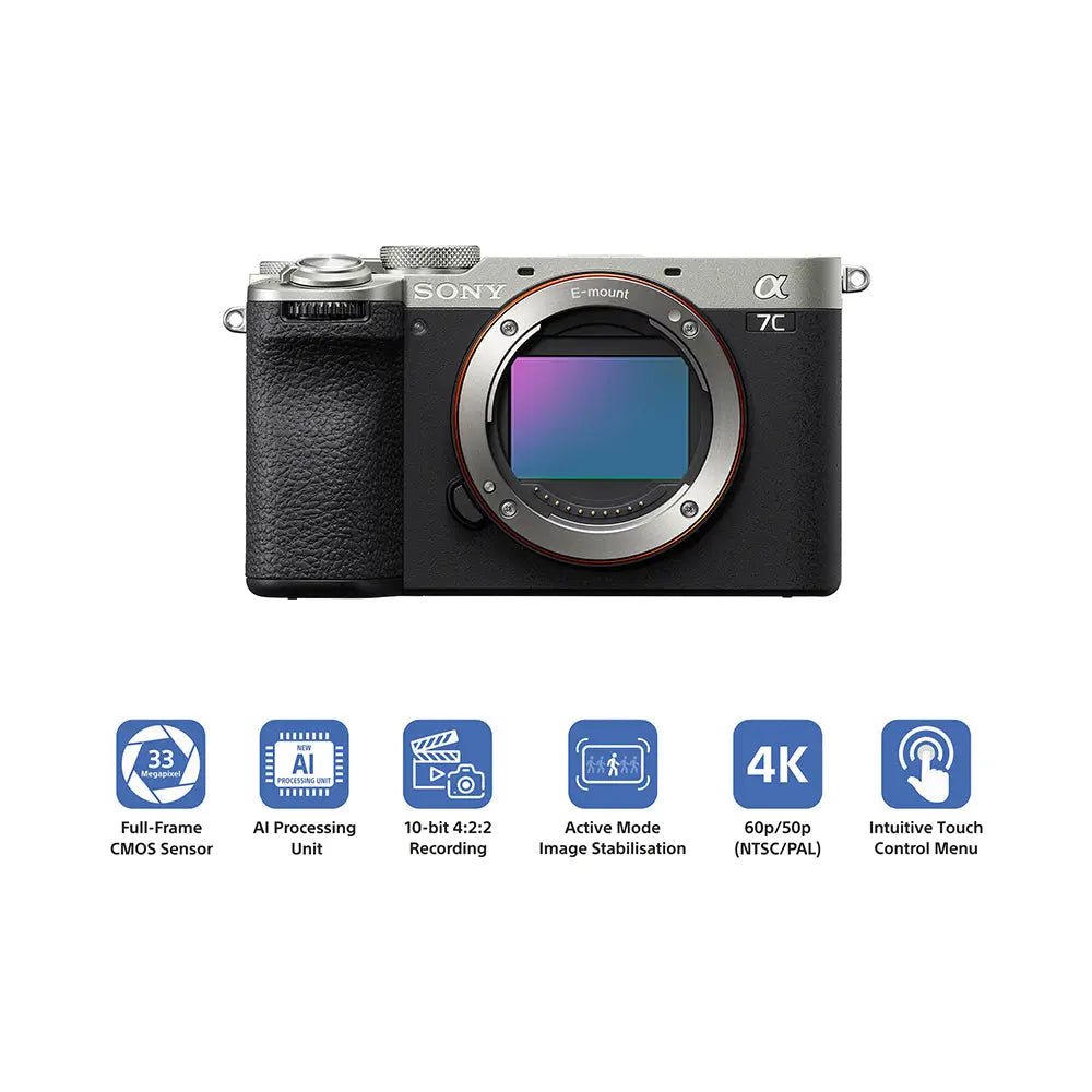 Sony Alpha 7C II Mirrorless Camera with 28-60mm Lens Kit (Silver) – product view 2
