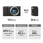Sony ZV-E10 APS-C Vlog Mirrorless Camera Body (Black) – product view 3