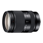 Sony E 18–200mm f/3.5–6.3 OSS LE lens, angled front view