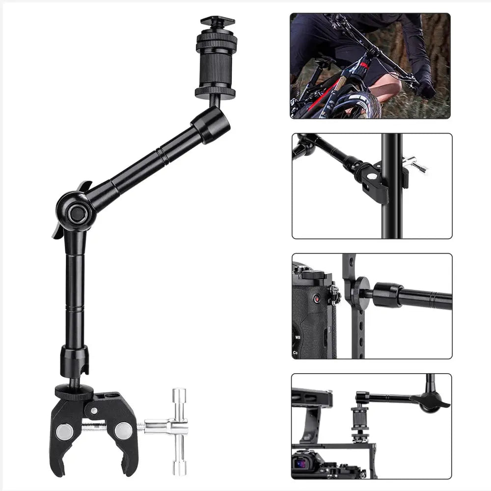 TEKTONIC 11-inch adjustable magic arm with super clamp and accessory mounting hardware, main product view