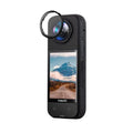 TEKTONIC standard lens guard for Insta360 X5 shown next to an Insta360 X5 camera on white background