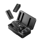 Ulanzi A100 wireless lavalier microphone kit, two transmitters, receiver and charging case, on white background