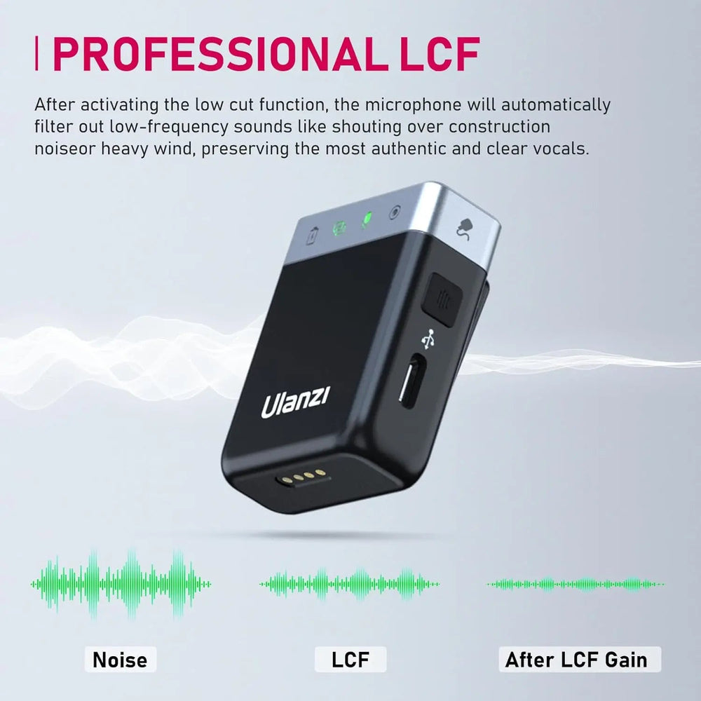 Ulanzi AM18 wireless microphone professional LCF noise reduction