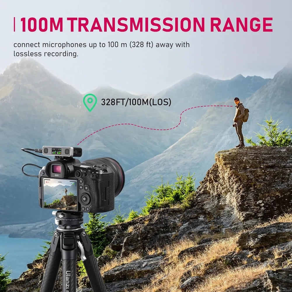 Ulanzi AM18 wireless microphone 100 metre transmission range