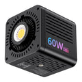 Ulanzi C60RGB 60W RGB COB video light, angled front and side view on white background