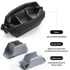 Ulanzi PB038 black 10L camera sling bag showing interior divider configurations