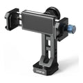 Ulanzi MA53 metal phone tripod adapter with Uka and Arca-Swiss compatible base, dual cold shoe and adjustable clamp on white background.