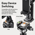 Ulanzi MA53 Metal Phone Tripod Mount – Universal Smartphone Adapter with Arca Swiss & Uka Port, Dual Cold Shoe, 360° Rotation Holder for iPhone, Samsung, Vlogging & Video Shooting — product details and alternate view