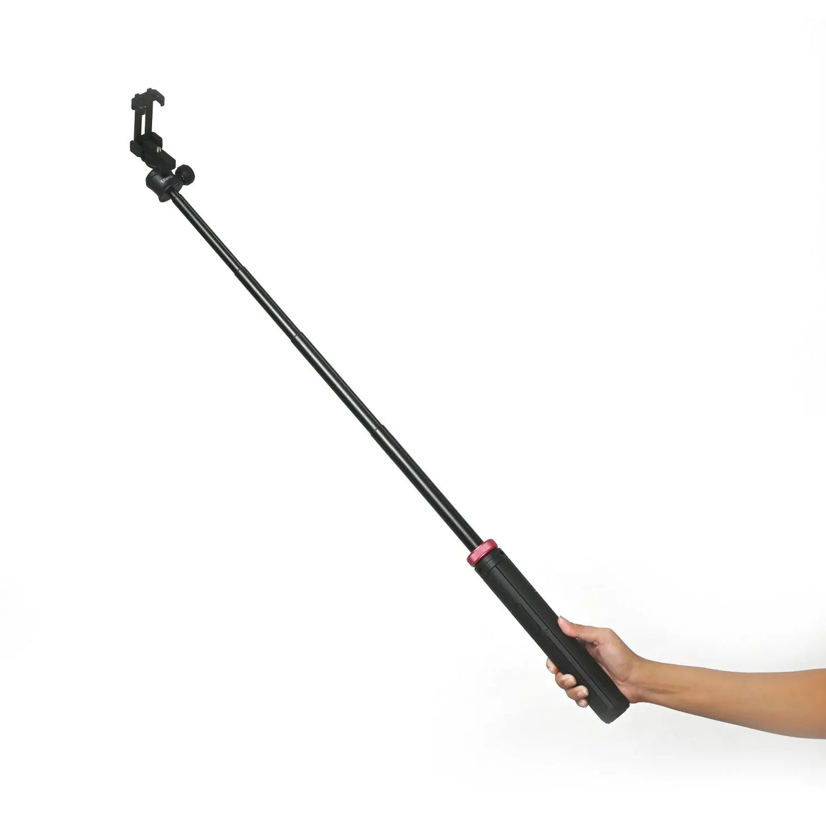 Ulanzi MT-44 2502B extendable vlogging camera tripod and selfie stick with folding smartphone clamp and 360 degree ball head — model photo 5