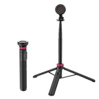 Ulanzi MT-84 black magnetic 61-inch smartphone tripod with pink collar, shown folded and extended with magnetic phone mount on white.