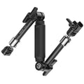 Ulanzi TA10 three-section articulating magic arm with super clamp, black metal construction, isolated on a white background.