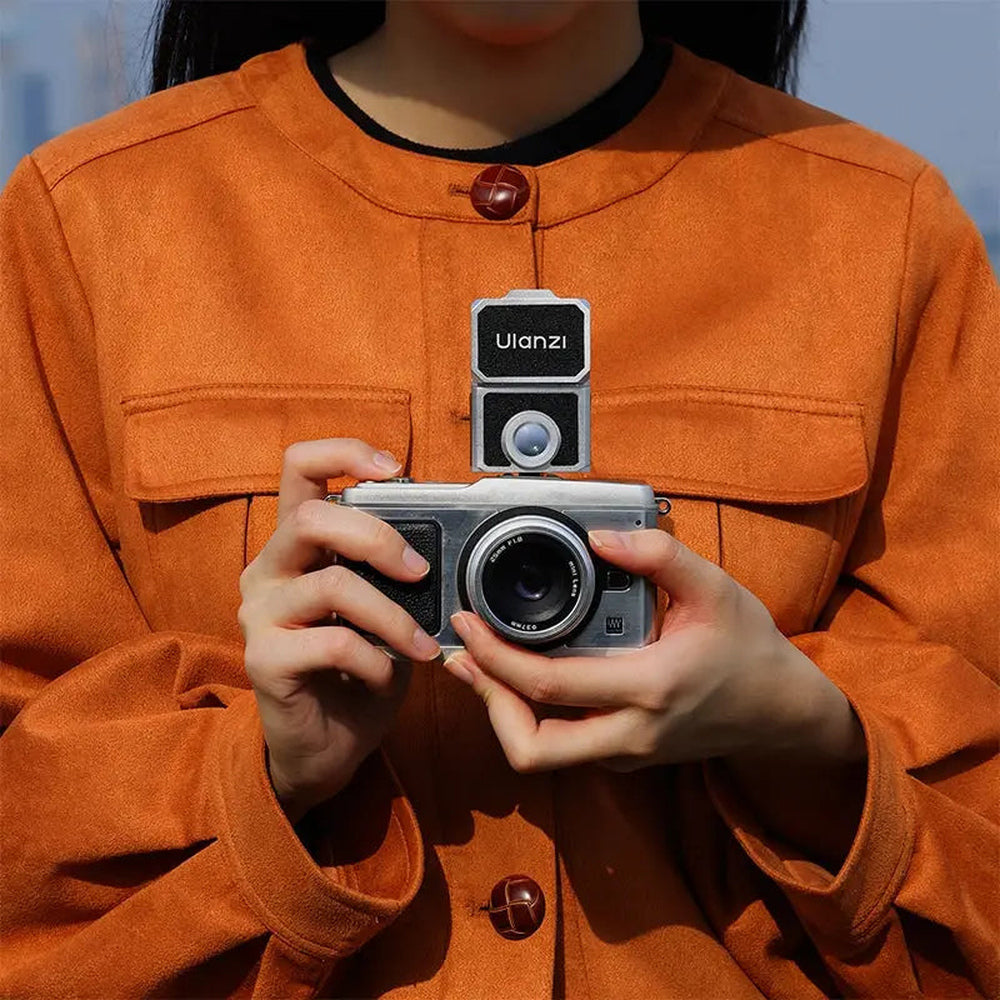 Ulanzi VF01 optical waist-level viewfinder in use
