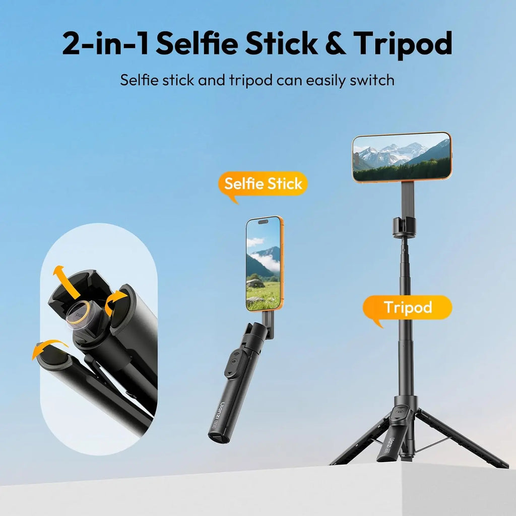 ULANZI SK26 Magnetic Phone Tripod 44.5 Inch 2 in 1 Selfie Stick Tripod with Remote Ulanzi
