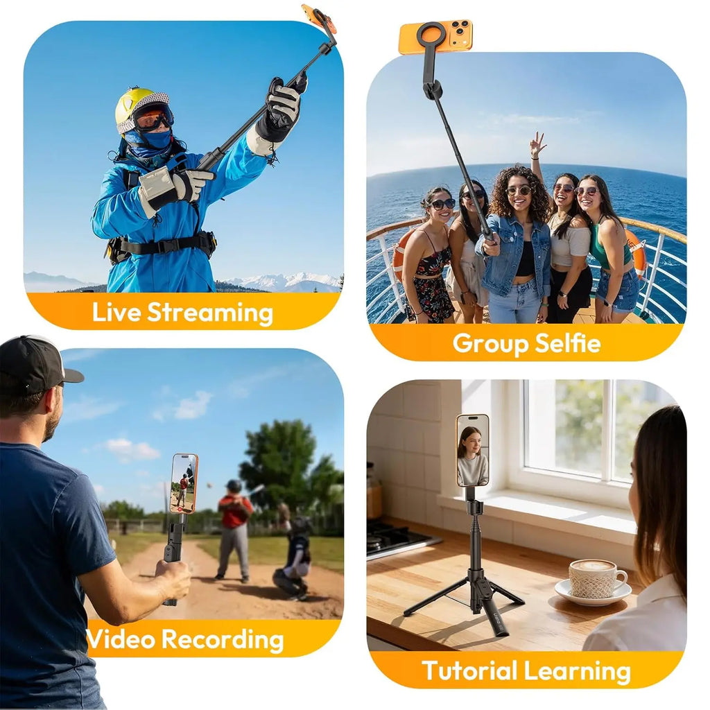 ULANZI SK26 Magnetic Phone Tripod 44.5 Inch 2 in 1 Selfie Stick Tripod with Remote Ulanzi