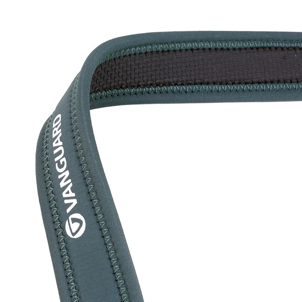 Vanguard Connect 3N1 NEO NS30 Camera Strap – Green — close-up of green padded strap and stitched edge