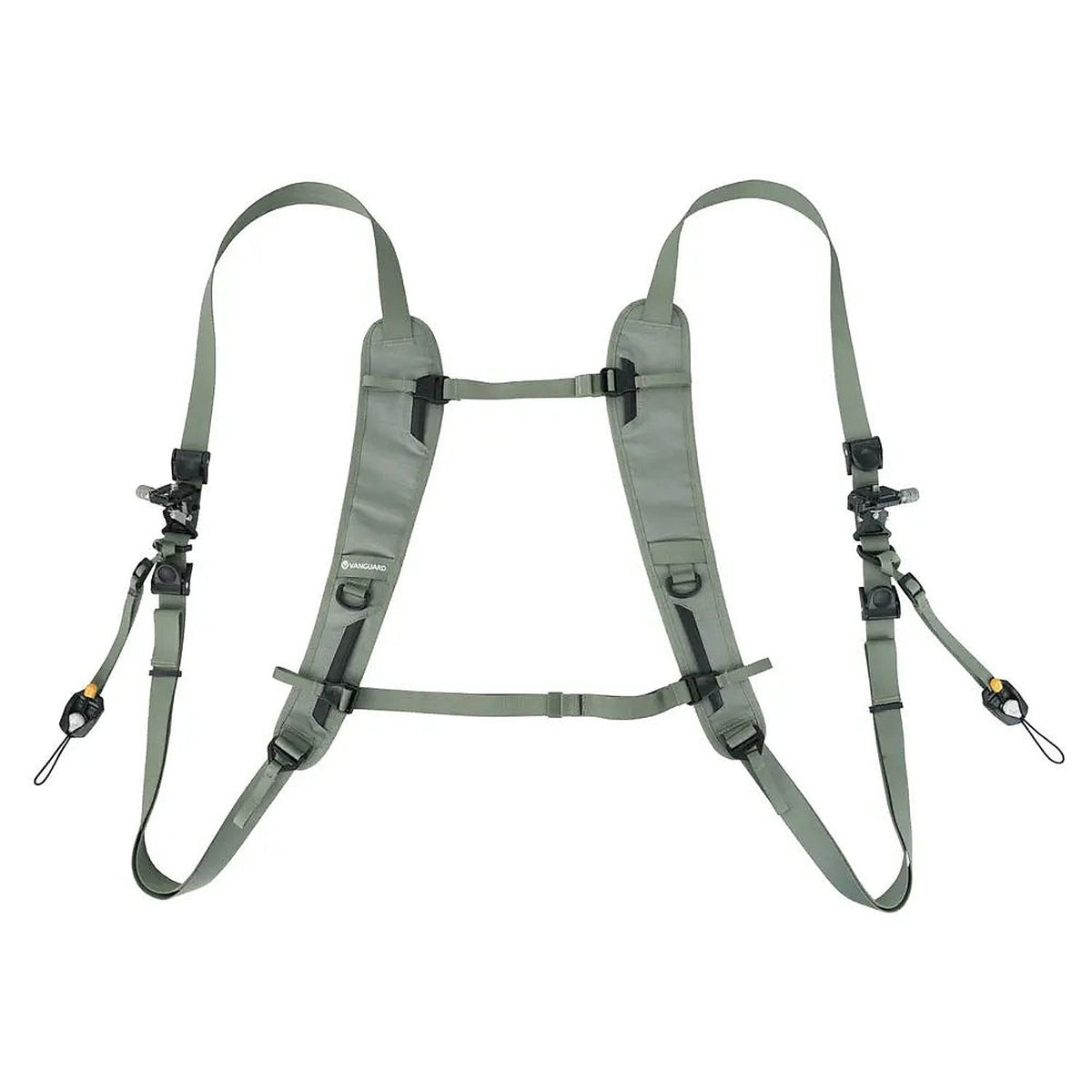 Vanguard Connect PRO 2N1 Dual Camera Strap – Green — rear view of green dual-camera harness