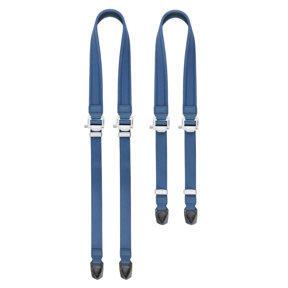Vanguard Connect 3N1 NS30 NV navy 3-way camera strap with connectors and tethers, isolated on white