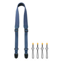Vanguard Connect NEO NS38 Navy camera neck strap, blue strap with black end anchors and quick-release loops on a plain white background.