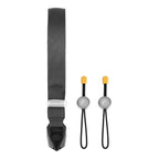 Vanguard Connect WS black quick-release camera wrist strap with two Connect Tether attachments, photographed on pure white background.