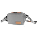 Vanguard VEO City CB24 gray crossbody camera bag with shoulder strap, isolated white background