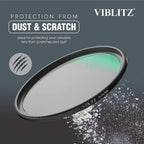 Viblitz 82mm ultra-slim UV protective lens filter angled side photograph