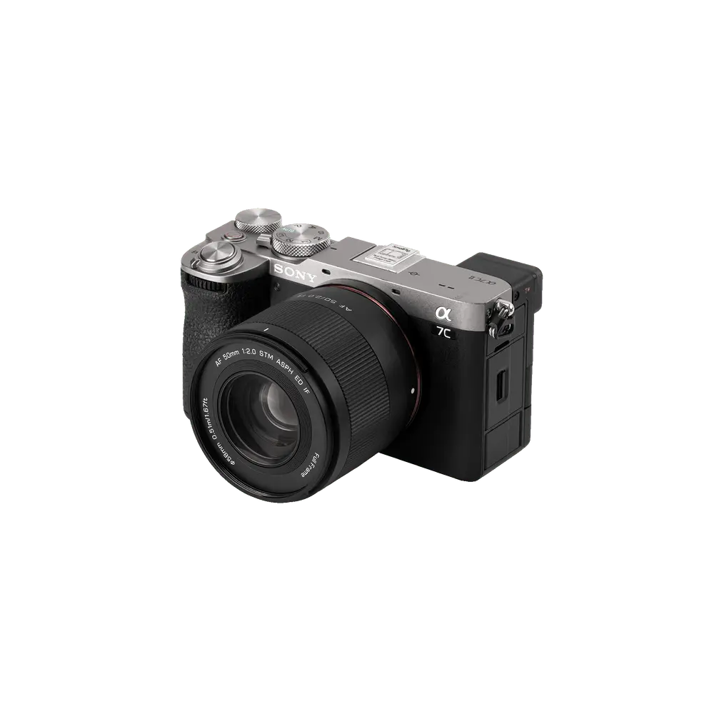 Viltrox AF 50mm F2 lens for Sony E mount side view