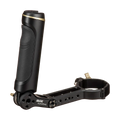 Zhiyun TransMount sling grip handle for CRANE 2S gimbal, black textured cylindrical handgrip with gold ring and metal mounting bracket against white.